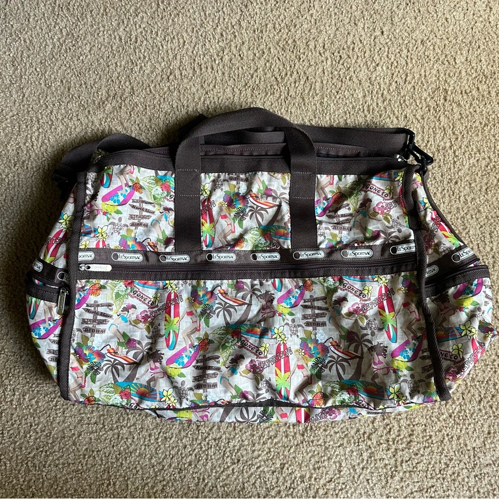 LeSportsac Large Weekender Rare “Surfer Chick” Minor Damage